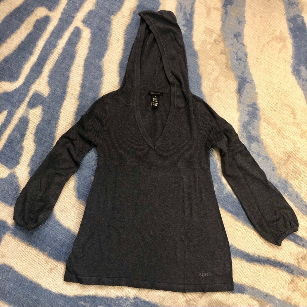 BCBG Max Azria Knit Hoodie Balloon Sleeves Small